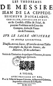 Page de titre des Théorèmes, Toulouse, 1613.