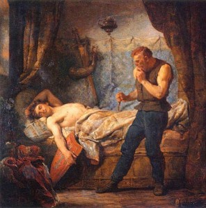 L’Assassinat de Przemysł II à Rogoźno. WojciechGerson (1881) Musée national de Varsovie (Pologne)