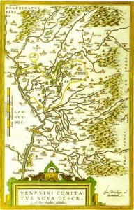 Carte du Comtat Venaissin par Stephano Ghebellino (vers 1580) Médiathèque Ceccano d'Avignon.