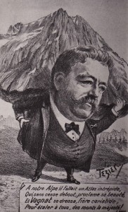 Caricature de Charles Vagnat par Eugène Tézier. Coll. Jean-Marc Barféty.