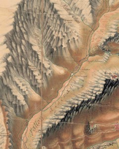 Val d'Escreins. Extrait de la Carte de 1754 de Bourcet. DR.