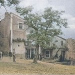 La place du village d'Entrevennes vers 1910. DR. Color. GénéProvence.