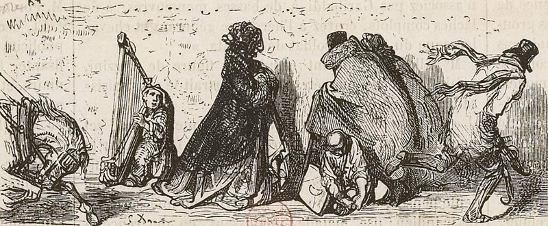 Le froid à Paris, estampe, Gustave Doré, 1864. Bibliothèque nationale de France.
