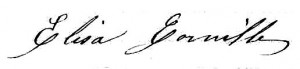 Signature d'Élisa Cornille, épouse Quenin.