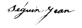 Signature de Jean Seguin (1857).