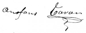 Signature d'Alphonse Tavan ("Anfons Tavan" en provençal).