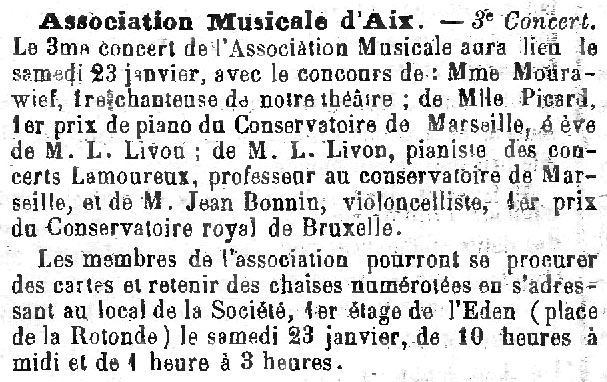 Extrait du Mémorial d'Aix, 17 janvier 1897.