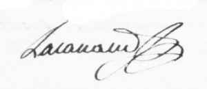 Signature d'Honoré-Grégoire Lacanaud. DR.