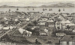 Nouméa (Nouvelle-Calédonie) en 1883. Album de la Société de géographie de l'Est, 1883. Bibl. nat.