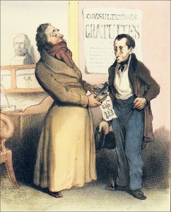 Médecin et son patient au XIXe siècle. H. Daumier. DR.